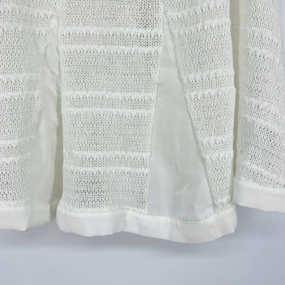 LC Lauren Conrad Top Stripe Ivory Sleeveless Knit Crochet Tank NWT - Picture 4 of 8